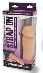 Фаллоимитатор Конг на трусиках с плугом - 19 см. (Цвет: телесный)