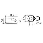 Крючок для обуви с 1 отверстием литой 07E12BA, чёрный [66]