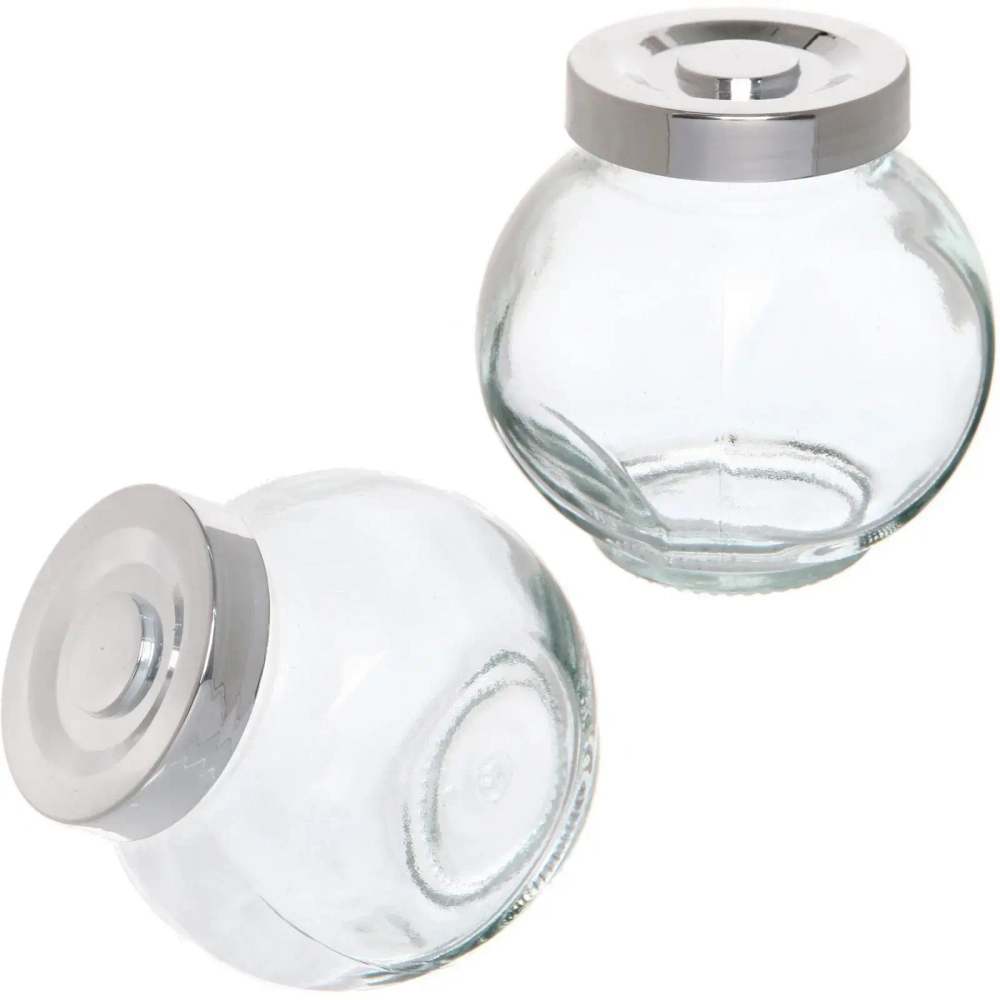 Банка для продуктов стеклянная 280 мл с крышкой плоская