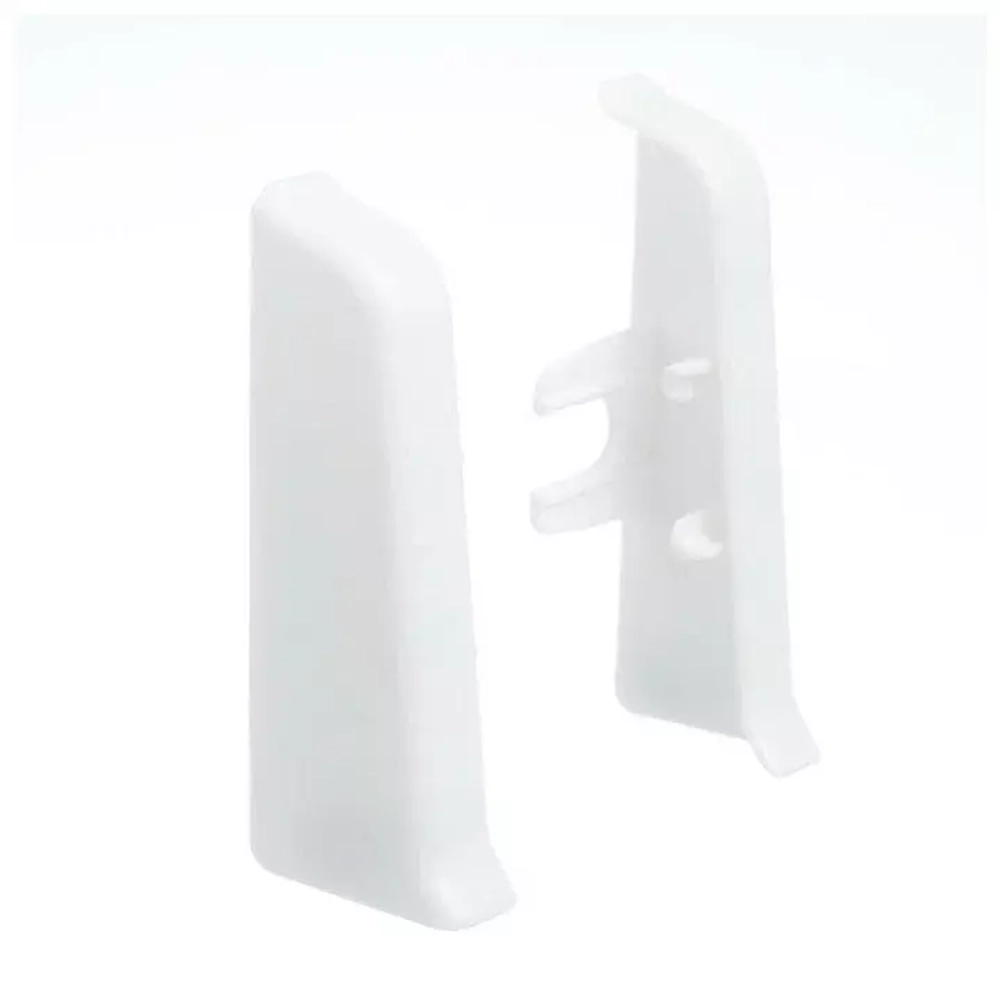 Торцевые (пара) для плинтуса 55мм "Деконика", 001 Белый