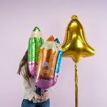 Шар (29''/74 см) Фигура, Школьный карандаш, Зеленый, 1 шт.