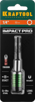 KRAFTOOL 60 мм, Торсионный адаптер для бит для ударных шуруповертов (26803-60)