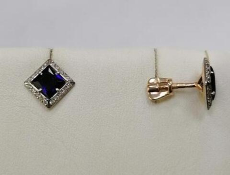 Серьги из золота с сапфирами