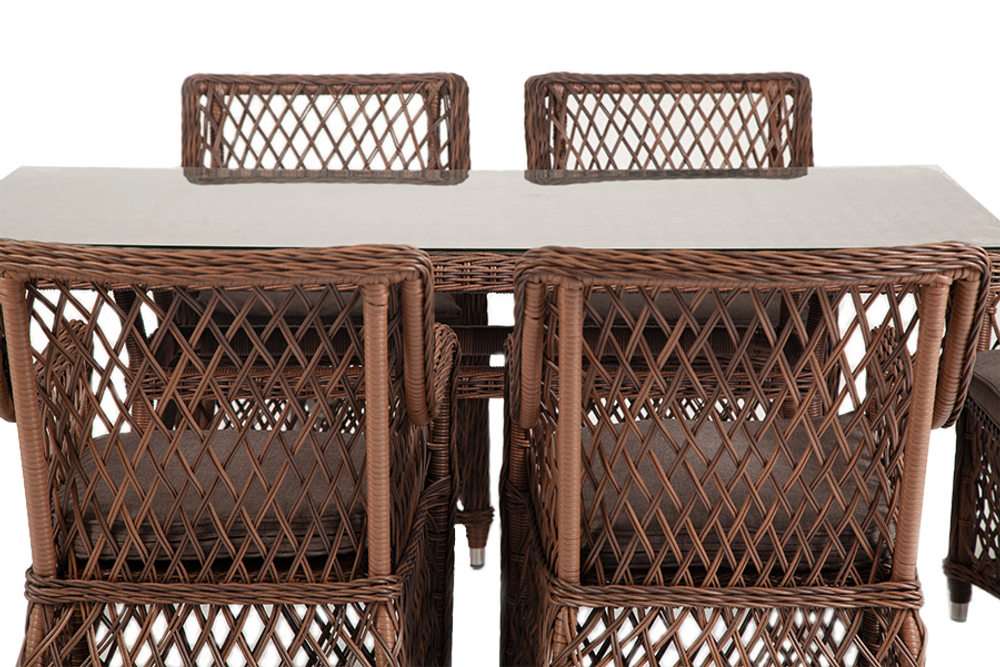 "Латте" обеденная группа плетеная, цвет коричневый