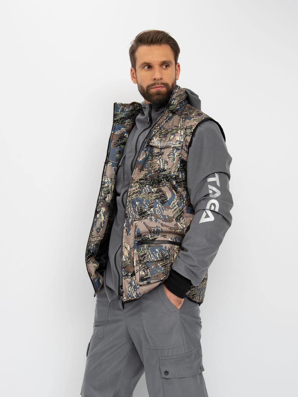 Костюм демисезонный Тайга-3 ткань Alova цвет Лабиринт/Серый