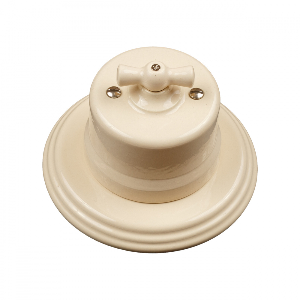 Выключатель 1кл. проходной, керамика, цвет песочное золото B1-201-04