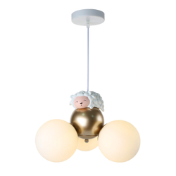 Люстра подвесная 3x40Вт G9, металл/стекло, белый/золото, плафон белый матовый