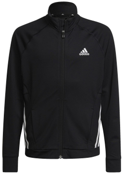 Детская теннисная куртка Adidas Girls Sportwear Future Icons 3 Stripes Hooded - black