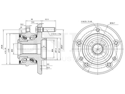 Ступица передняя (с ABS) UNIO HUB-20087