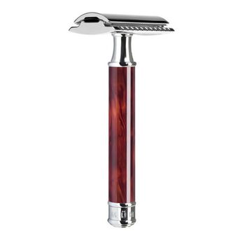 Т-образная бритва MUEHLE TRADITIONAL, смола черепахового цвета, closed comb (R 108)