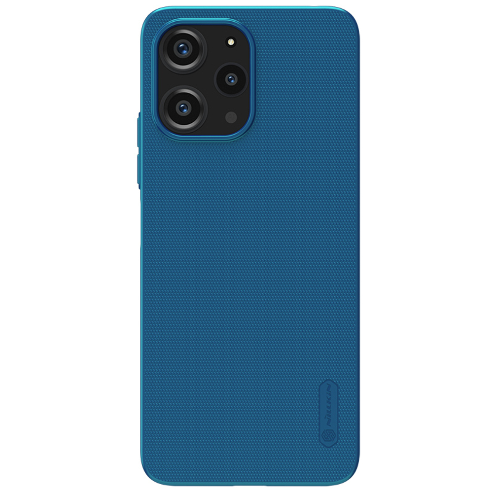 Тонкий чехол синего цвета (Peacock Blue) от Nillkin для Xiaomi Redmi 12 4G и Note 12R 5G, серия Super Frosted Shield