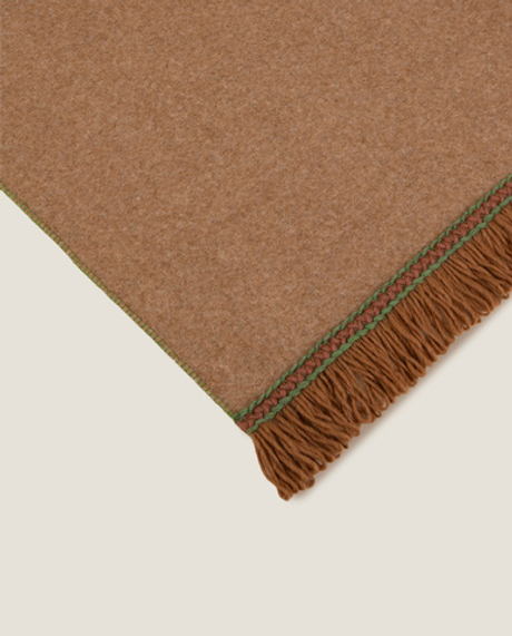 Плед 160х200 Frati Home Soft Bamboo Biscotto желто-коричневый с тесьмой Matisse