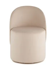 Крутящийся пуф со спинкой Loreen, молочный велюр