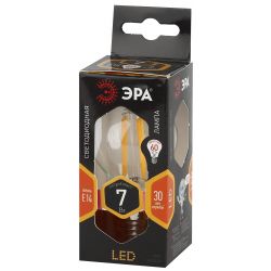 Лампочка светодиодная ЭРА F-LED P45-7W-827-E14 E14 / Е14 7Вт филамент шар теплый белый свет