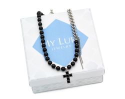 Колье Black cross Agata