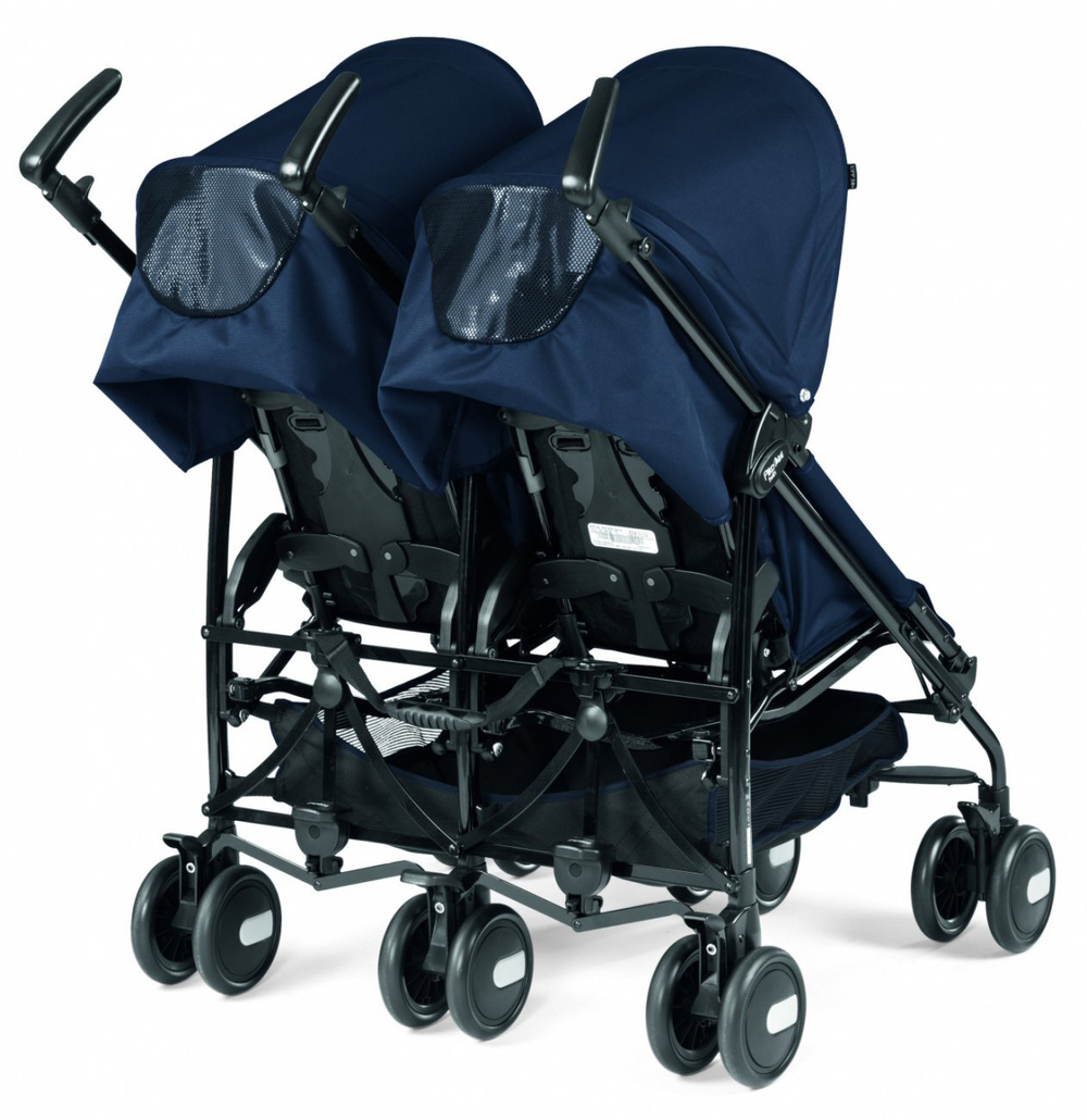 Коляска-трость для двойни Peg-Perego Pliko Mini Twin Classico (Синий)