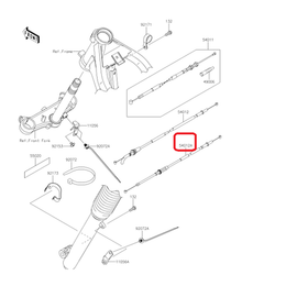 54012-0281. CABLE-THROTTLE,CLOSING. Kawasaki KLX125-140-150