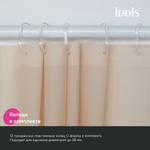 Штора для ванной полиэтилен IDDIS P01PE18i11 Promo  180*200 бежевая c кольцами