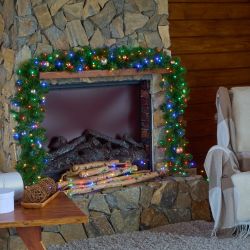 ULD-S3000-300-DGA MULTI IP20 DEW Гирлянда светодиодная Роса. 30м. 300 светодиодов. Разноцветный свет. Провод зеленый. ТМ Uniel