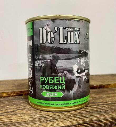 Де`Люкс Консервы для собак Мясные «Рубец говяжий» Супер Премиум / De`lux Dog Beef Super Premium
