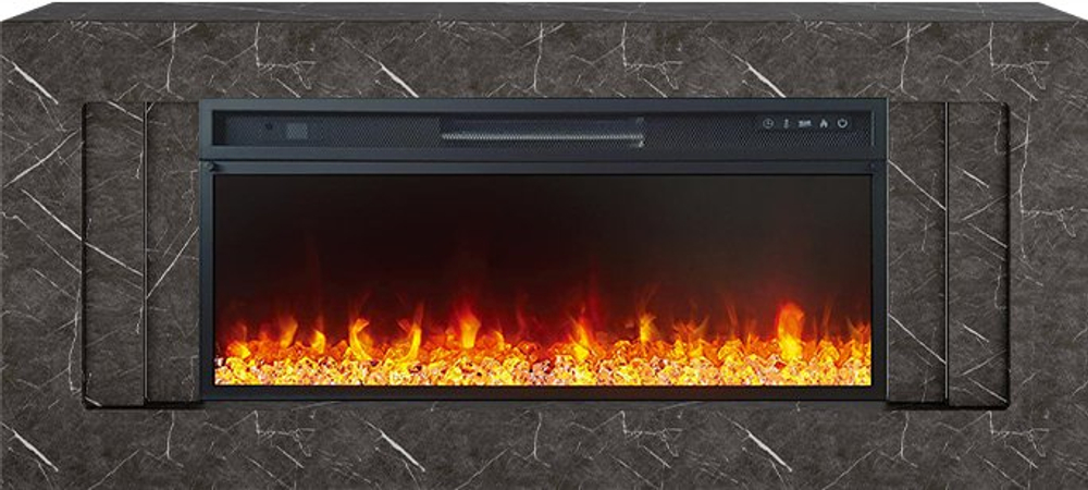 Каминокомплект Line 42 SFT Stone Touch (Разборный) - Серый мрамор с очагом Vision 42 LED