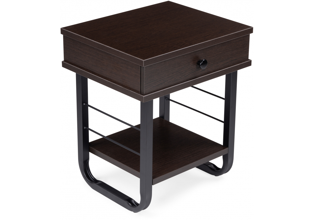 Тумба прикроватная Woodville Малгома черная, венге