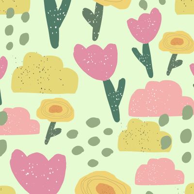 Цветочки в палисаднике №1.