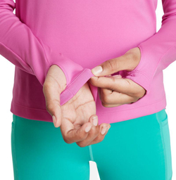 Футболка для девочки теннисная Nike Dri-Fit Long Sleeve 1/2 Zip Top - playful pink/white