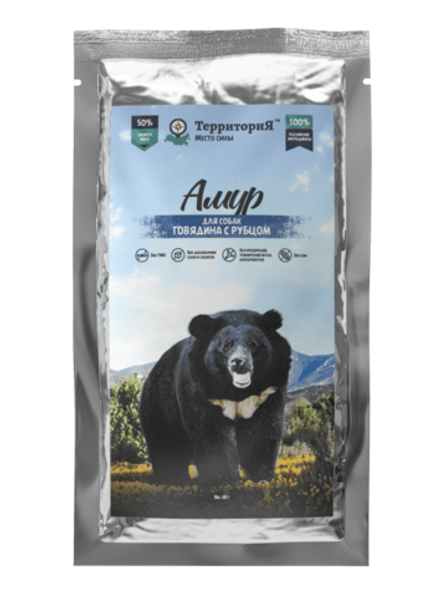 Консервы ТерриториЯ Амур для собак, говядина с рубцом - 85 гр