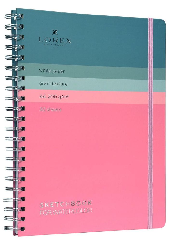 Скетчбук А4 30л. "Lorex curly aquarelle gradient touch" 200г/м2 тонированная бумага, тв.облистер soft to Скетчбук А4 30л. "Lorex curly aquarelle gradient touch" 200г/м2 тонированная бумага, тв.облистер soft to