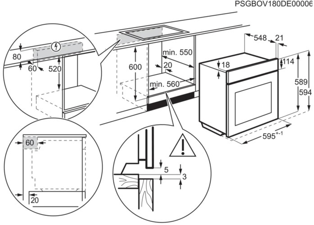 Встраиваемый электрический духовой шкаф Electrolux EOF4P56X