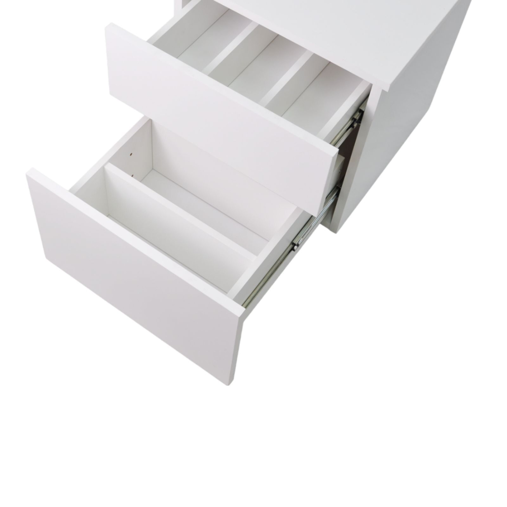 Комод белый Оланд без ручек 2 ящика для вещей и одежды с органайзерами для ящиков