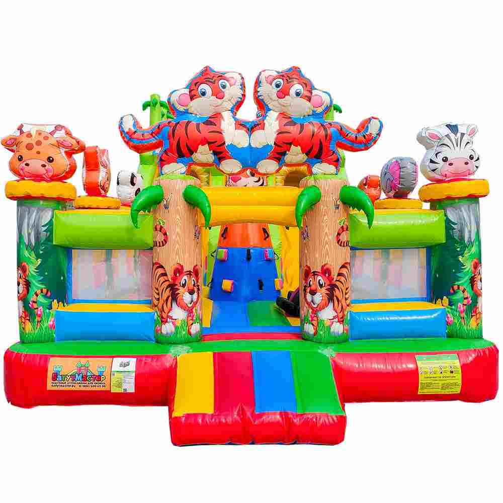 Коммерческий надувной батут «Тигриная страна», 9*5*5 м.