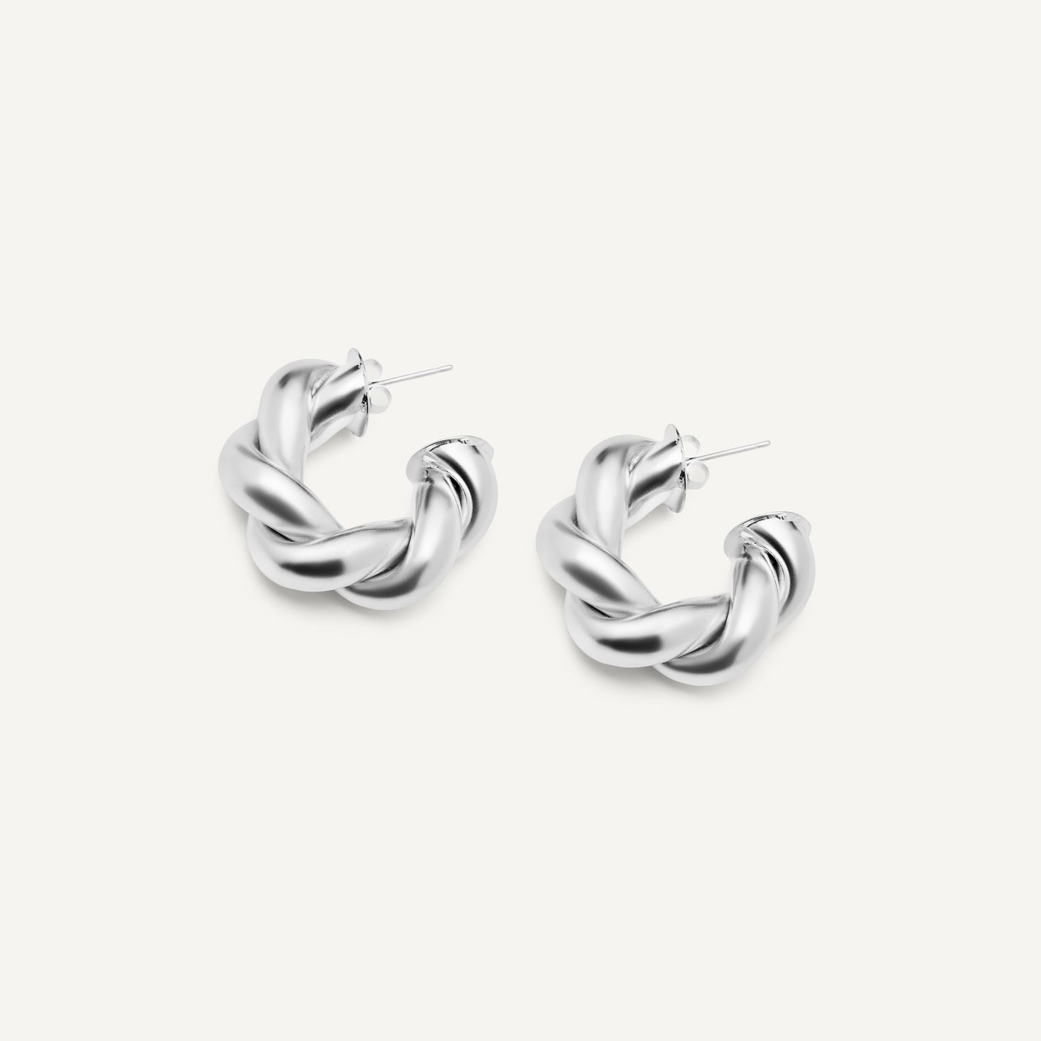 Серьги Matt Whirling Lines Earrings - Silver