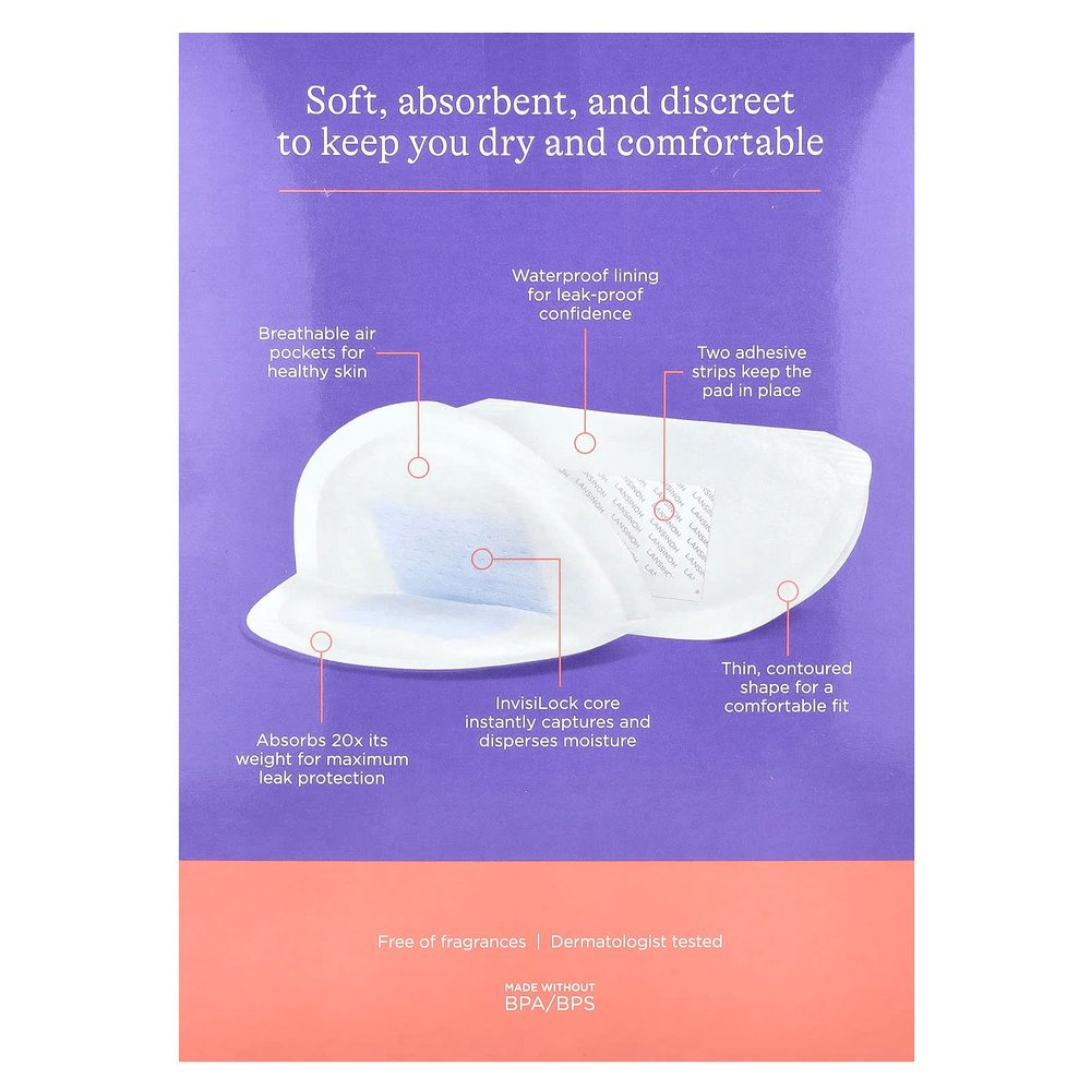 Lansinoh, Прокладки для кормления Stay Dry, 60 прокладок в индивидуальной упаковке