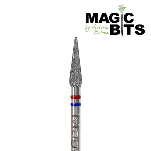 Magic Bits фреза капля маникюрная 30 красно-синяя насечка