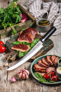 Нож кухонный для нарезки 23см Samura Mo-V