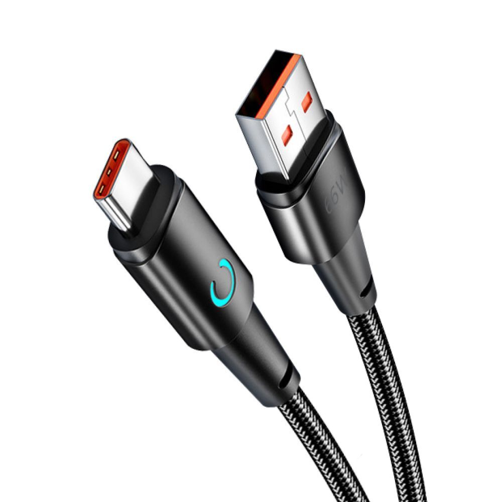 Дата-кабель Moon USB – Type-C, 1.2 м, 66Вт, 6А,черный