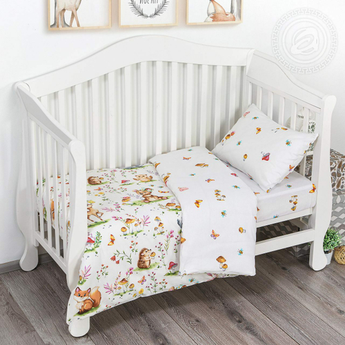 Детское постельное бельё Лесные друзья ПОПЛИН ЯСЕЛЬНЫЙ