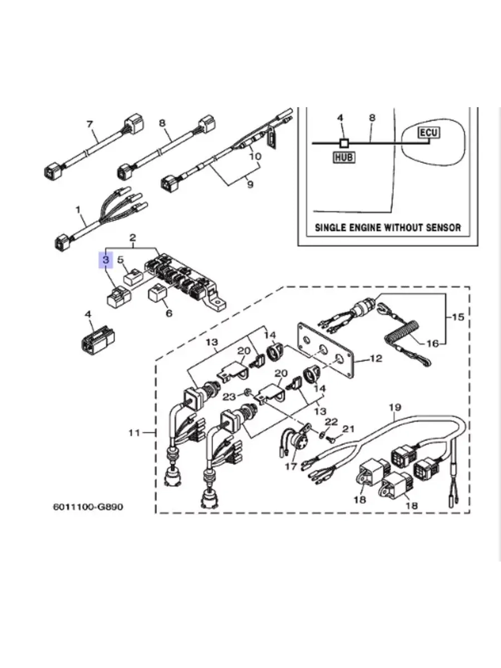 Резистор для лодочных моторов 6Y88537101