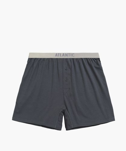 Мужские трусы боксеры Atlantic, 1 шт. в уп., пима хлопок, графит, Basic BMB-005