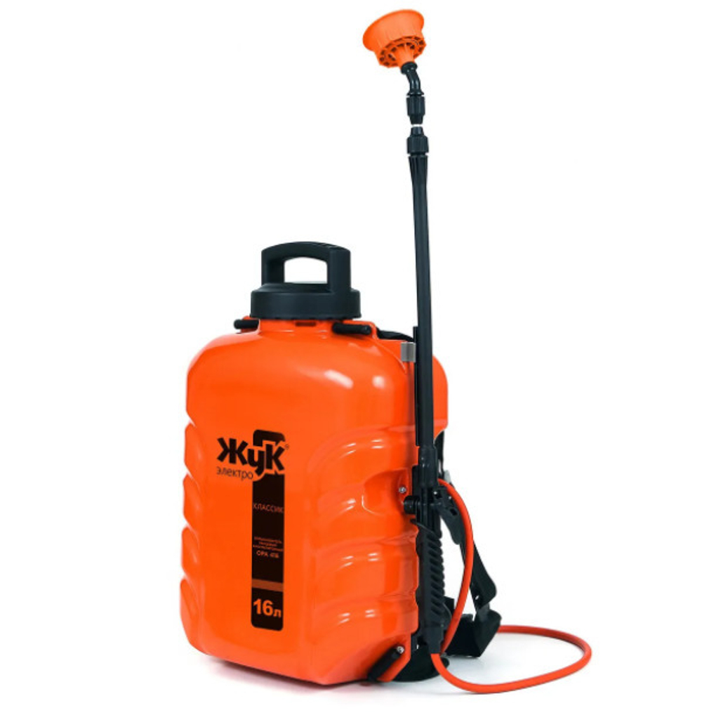 Опрыскиватель аккумуляторный ЖУК Электро Классик 16 литров / Электроопрыскиватель / Садовый / Электрический / Ранцевый