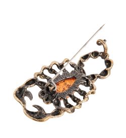 AM-1966 Брошь «Скорпион» (латунь, янтарь)