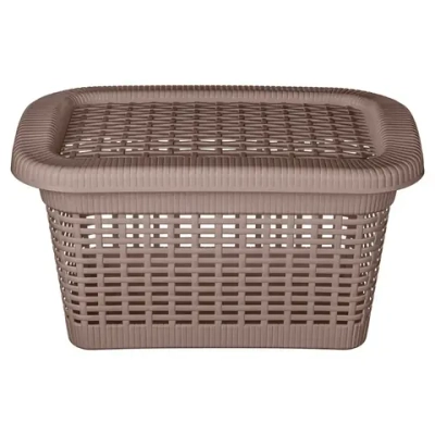 Корзина для хранения универсальная с крышкой «ЭКСПЕРТХАУС», цвет коричневый, 45*30*25см