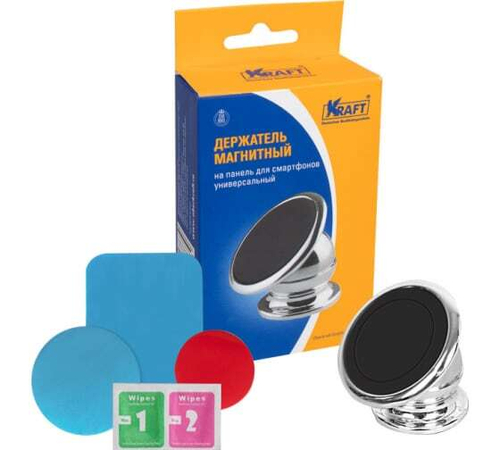 Держатель телефона Kraft магнитный хром