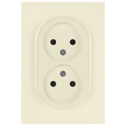Розетка ЭРА Arktik 16-2107-02 без заземления двойная 2X2P 16А-250В слоновая кость | Эра Arktik