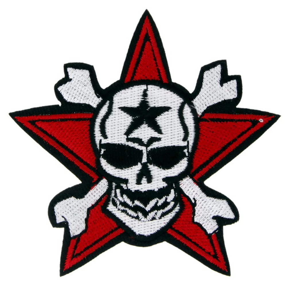 Нашивка Череп в звезде (80х80 мм)