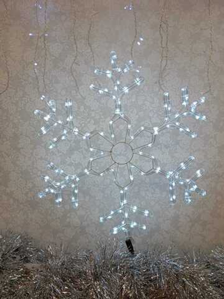 Фигура светодиодная внешняя Снежинка 60см, холодный-белый свет