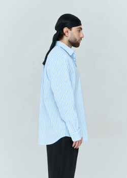 Рубашка в полоску | white-blue