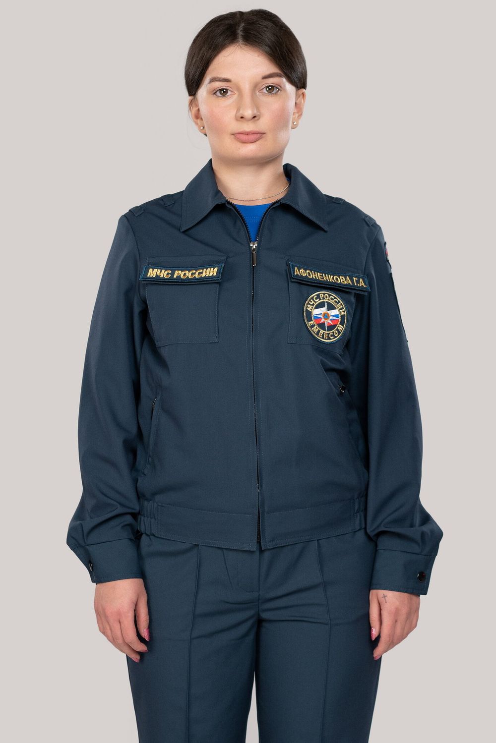 Костюм летний  женский МЧС (Патруль-240, серо-синий)